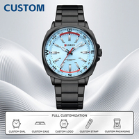 Maßgefertigte Uhr MOQ 50 Stück Curren 8455 Lässige Herren-Quarzuhr Wasserdicht Edelstahl Elegante Geschäftsuhr für Männer Reloj Hombre
