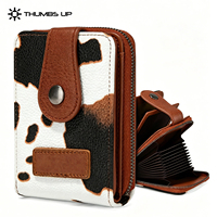 THUMBS-UP Dompet Kartu Pendek Anti RFID Motif Hewan Berbahan Logam dengan Banyak Slot Kartu