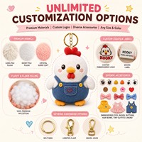 Porte-clés Mascotte en Peluche Personnalisé en Forme de Poulet avec Logo, Service d'Échantillonnage Rapide, Service de Conception Personnalisée, Cadeau Promotionnel d'Usine OEM ODM