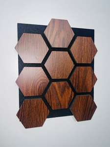 Современные 3D стеновые панели из МДФ элегантные и прочные гибкие акустические деревянные панели для отеля, отличная обработка стен - Product Image 5