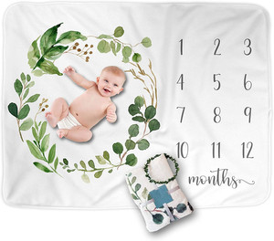 <strong>Baby</strong> Monthly Milestone Blanket, Photo Blanket for <strong>Boys</strong> Girls <strong>Baby</strong> <strong>Newborn</strong> Shower <strong>Gifts</strong>,Softy Premium Fleece Blanket - Product Image 1