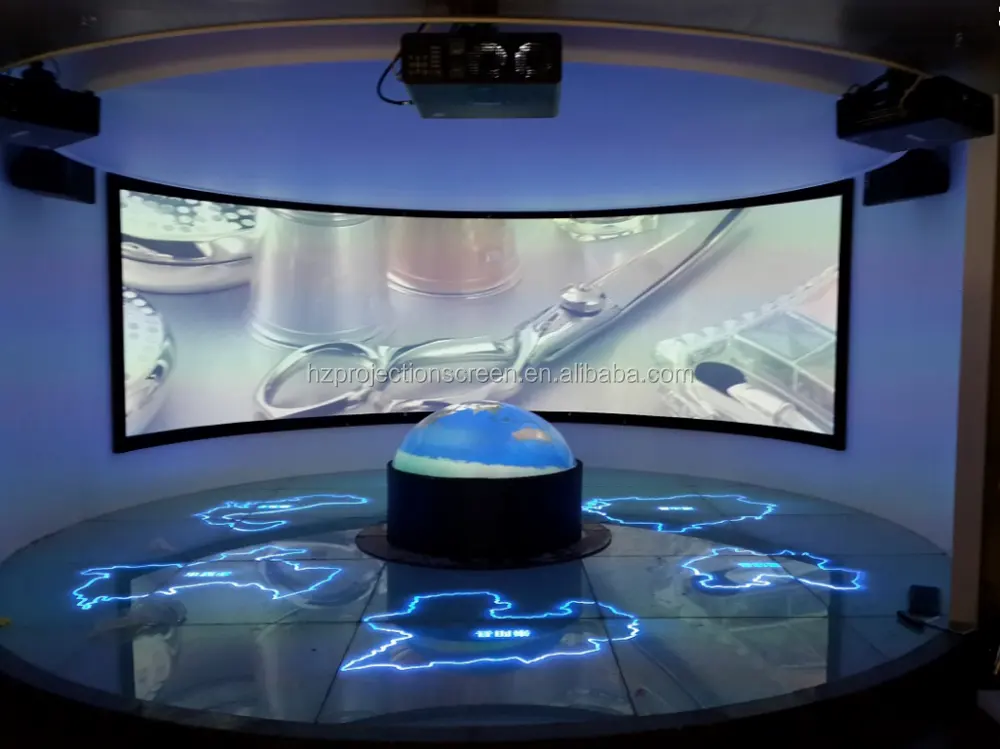120 pollici 3D cinema teatro di alta qualità ad alta definizione curvo proiettore schermo di proiezione con telaio fisso