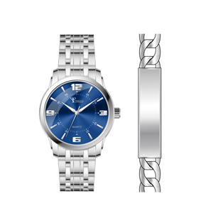 Ensemble montre et bracelet Apex Fusion pour homme, mouvement à quartz, bracelet en alliage, verre résistant à l'eau, accessoire de mode pour les affaires et les soirées - Product Image 4