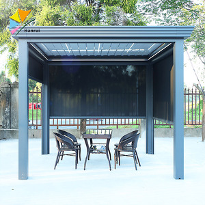 Pergola da Esterno Motorizzata di Lusso con Tetto per <span class=keywords><strong>Patio</strong></span>, Set Arredo Giardino, Gazebo, Mobili da Esterno, Pergola in Alluminio, Tettoia Bianca - Product Image 4