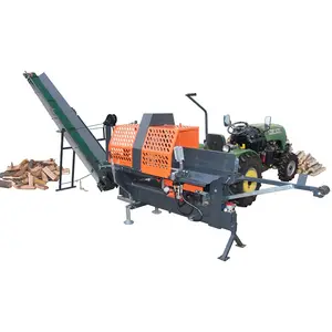 Snelle 30 Ton/20 Ton Horizontale Kinetische Hout Splitter Diesel Met Log Transportband