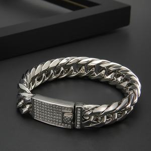 2025 High Quality Custom Fashion Luxury Stainless Steel <b>Men's</b> Bracelet Non Tarnish Bracelet With Clasp <b>for</b> <b>Men</b> Boys - Product Image 2
