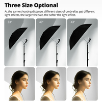AMBITFUL Parapluie Réflecteur Noir et Argent pour Flash de Studio Photo 33'' (86cm) 40'' (102cm) 43'' (108cm) pour Speedlite