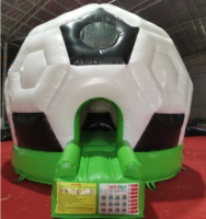 Château Gonflable Thème Football en PVC avec Toboggan et Aire de Rebond pour Enfants, Couleur Marbre Unie, 15x26x15 pieds, Garantie 3 Ans - Vente Flash