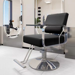 Leather Ergonomic Hair Salon Barber Chairs with 360 Degree Rotation and Adjustable <b>Footrest</b>-High-End PU Leather Salon Furniture - Product Image 4