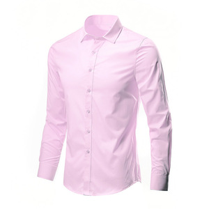 Camicia bianca da uomo a maniche lunghe Non stirante vestito da lavoro Slim Fit <span class=keywords><strong>professionale</strong></span> da ufficio camicia bianca Casual da uomo - Product Image 3