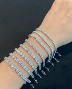 สร้อยข้อมือเทนนิสโมอิสซาไนต์ทรงกลมเจียระไนแบบบริลเลียนท์ 4.53 กะรัต ทองคำขาวแท้ 10K คลาสสิก |   สร้อยข้อมือเทนนิสโมอิสซาไนต์ทรงกลมเจียระไนแบบบริลเลียนท์คัท - Product Image 4