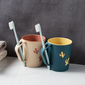 Cartoon Toothbrush Cup Double Wall Thickened Durable For Couples Bathroom Use - Product Image 4