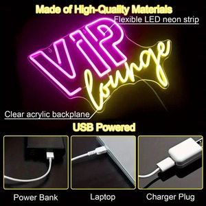 Özel VIP salonu Neon burcu USB Powered LED duvar ışık için plastik gövde ile Bar, kulüp, oyun odası, kişiselleştirilmiş Neon dekorasyon - Product Image 2