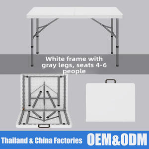 휴대용 경량 내구성 방수 플라스틱 모던 야외 캠핑 접이식 식탁 (마당/지하실 활동용) - Product Image 3