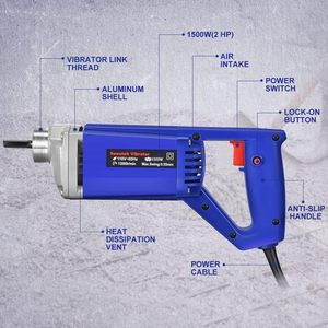 Premium 1500W elettrico portatile per cemento vibrante portatile 13000VPM vibratore per calcestruzzo industriale con portata 6,6 piedi - Product Image 4