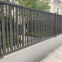 Panneaux de clôture verticaux en aluminium noir thermolaqué à lames de protection, portails et clôtures métalliques pour l'extérieur – Vente chaude