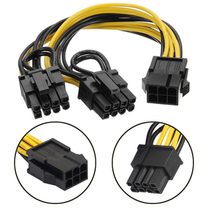 <span class=keywords><strong>สาย</strong></span>แยกไฟ PCI-e VGA แบบ 6 พิน เป็น 2*<span class=keywords><strong>8</strong></span> พิน (6+2) แบบ Molex สำหรับ<span class=keywords><strong>การ์ด</strong></span><span class=keywords><strong>จอ</strong></span> - Product Image 1