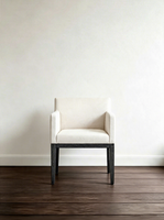 Fauteuil de salle à manger contemporain en tissu avec accoudoirs en chêne pour la maison, le bureau, le bar à domicile, l'appartement et l'hôtel