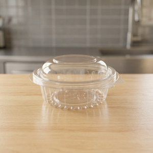 Boîte à charnière ronde en PET transparent avec couvercle dôme anti-effraction, capacité 350 ml / 11 oz, gamme de charnières rondes - Product Image 1
