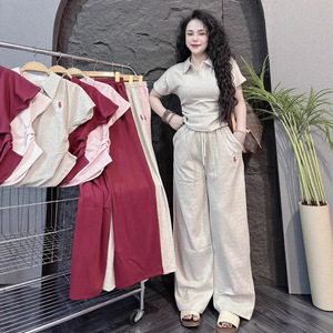 Ensemble <span class=keywords><strong>de</strong></span> <span class=keywords><strong>t</strong></span>-shirts et <span class=keywords><strong>de</strong></span> pantalons pour femmes avec nœud papillon tendance, ensemble décontracté classique en 2 pièces, ensemble <span class=keywords><strong>simple</strong></span> <span class=keywords><strong>de</strong></span> <span class=keywords><strong>t</strong></span>-<span class=keywords><strong>shirt</strong></span> et <span class=keywords><strong>de</strong></span> pantalon pour femmes - Product Image 3