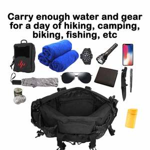 Marsupio da Vita e Fianchi Borsa a Tracolla Regolabile da Esterno con 2 Porta Borraccia Borsa Sportiva per Uomo e Donna - Product Image 4