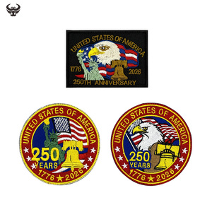 <span class=keywords><strong>Patch</strong></span> brodé commémoratif du 250e anniversaire avec fixation auto-agrippante aux États-Unis - Product Image 1