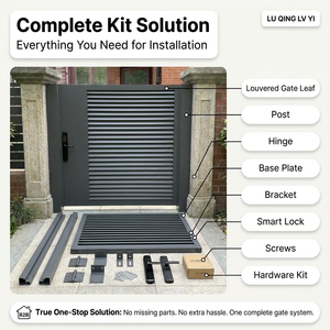 <span class=keywords><strong>Portail</strong></span> piétonnier à persiennes en aluminium avec serrure intelligente, <span class=keywords><strong>portail</strong></span> de jardin moderne pour cour intérieure, sans rouille, thermolaqué, OEM - Product Image 2