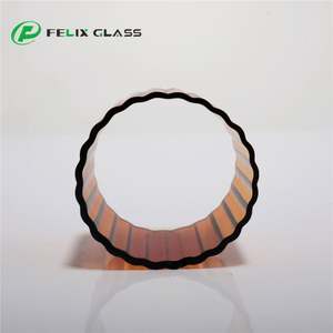 Abat-jour en tube de borosilicate 3.3 coloré, côtelé, fait main en Chine, respectueux de l'environnement, bord poli, échantillon gratuit pour éclairage intérieur - Product Image 2