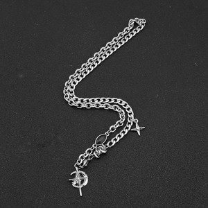 2026 Hot Selling Exquisite Star Moon Shaped Pendant Necklace Fashionable <b>Titanium</b> Steel Unisex's Necklaces Wholesale Jewelry - Product Image 3