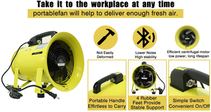 Ventilateur <span class=keywords><strong>d</strong></span>'évacuation industriel robuste de 10 pouces - Ventilation portable pour les fumées de soudage, la poussière, la chaleur dans les ateliers et les garages - Product Image 3