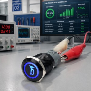 Interruptor de bocina metálico de 12V 5A 19MM, botón pulsador momentáneo con luz LED iluminada para embarcaciones marinas - Product Image 5