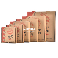 Impression de logo personnalisé Boîte à pizza kraft et blanche en papier jetable pour fast-food à emporter