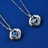 Saint-Valentin et fête des mères 925 collier de collier en mouvement de coeur plaqué argent pour les femmes