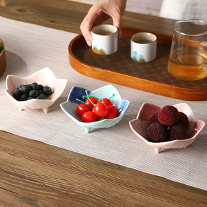 Mystic Arts Floral Ceramic <b>Dish</b> 3-Piece <b>Set</b> For Fruit Dessert Tea <b>Serving</b> Home Decor - Product Image 3