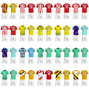 공장 자체 브랜드 축구 유니폼 세트 통기성 메쉬 클럽 팬 스타일 땀 흡수 축구 유니폼 클럽 팀용 - Product Image 3