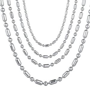 Yiwu Aceon Acero inoxidable hombres estándar etiqueta cadena colgante accesorio fuerte brillante barato venta al por mayor salchicha collar liso - Product Image 1