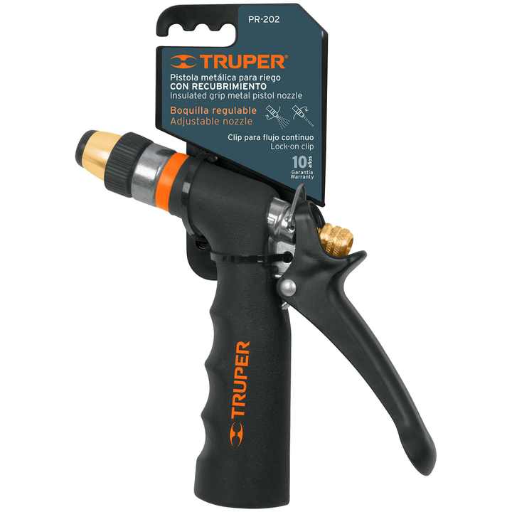 Truper PR-202 Heavy Duty Garden Hose Nozzle 2 Functions with Zinc Sprayer High Pressure Garden Spray