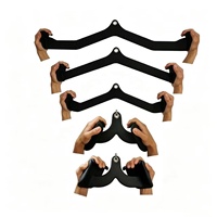 Barre de traction en acier avec revêtement PVC pour équipement de fitness, accessoires pour machine à câble (barre en T, barre en V), poignées d'entraînement, barre de tirage vertical