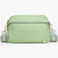 Nouveau sac bandoulière en nylon avec sangle réglable, quincaillerie métallique, double poches, sac à bandoulière pour femmes