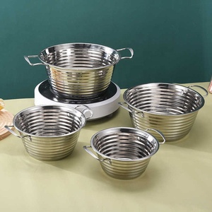 หม้อซุปซีฟู้ดพร้อมด้ามจับสแตนเลสสตีลกระทะราเม็งแบบเกาหลีอุปกรณ์ทำอาหารที่บ้าน - Product Image 4