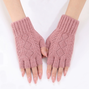 Guantes <span class=keywords><strong>de</strong></span> Punto para Mujer, Otoño/Invierno, con Forro Térmico, Guantes sin Dedos para Exteriores - Product Image 5