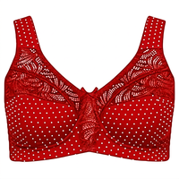Sujetador Cómodo de Verano para Mujer Talla Grande Ulla Popken, con Encaje y Malla, Sin Varillas, Negro, Cierre Trasero, 95D 830454100-95D