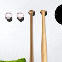 Support mural en métal noir mat pour bâtons de baseball, présentoir pour équipement sportif, idéal pour la maison et le salon
