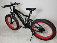 Vélo électrique à pneus larges de 26 pouces, cadre en aluminium, 7 vitesses, moteur à moyeu arrière sans balais 500W haute vitesse, batterie lithium 48V 10.4Ah, suspension intégrale