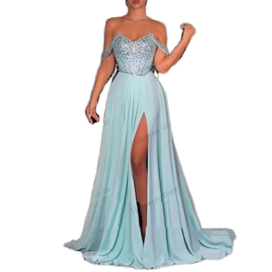 Vestido de Fiesta de Verano Azul con Lentejuelas y Satén, Corte A, Sin Mangas, Largo Midi, Cintura Natural, Estilo Vintage, Tallas S-3XL - Product Image 1