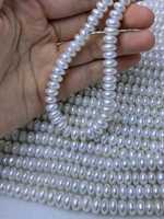 Perles d'eau douce naturelles lâches Edwin, forme bouton, blanches, 7-8mm, qualité AAAAA, double et croisées, pour la fabrication de bijoux