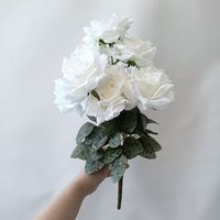 LO-201 Hoogwaardige decoratieve bloemen achtergrond Fleur Kunstzijde Witte Diamant Rozenboeketten voor Bruiloft Valentijnsdag