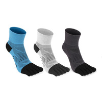 Chaussettes de sport pour hommes en spandex personnalisables, mi-mollet, à cinq doigts, séchage rapide, respirantes, résistantes à l'humidité