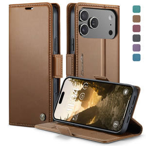 Caseme 023 PU Leather Flip Wallet Card Holder <b>Stand</b> Holder Mobile <b>Phone</b> Cover <b>Case</b> <b>For</b> iPhone 17 Pro Max - Product Image 1