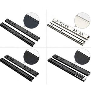 YONFIA-Guías de rodamiento de bolas de alta calidad, riel deslizante de cierre suave silencioso para <span class=keywords><strong>cajón</strong></span>, de acero inoxidable, alta resistencia, negro - Product Image 3